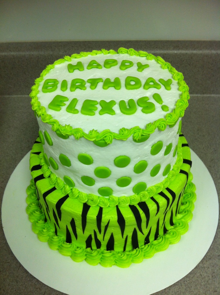 Happy Birthday Cakes Lime Green