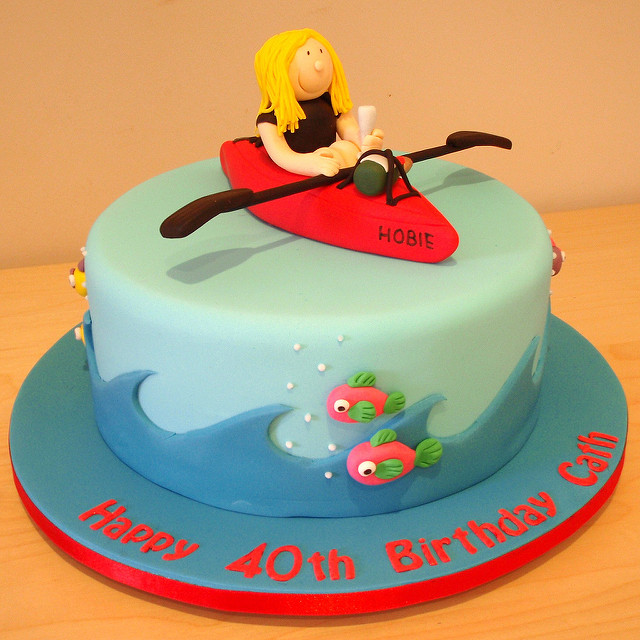 Happy Birthday Kayak Cake