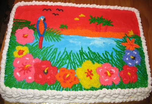 Hawaiian Themed Sheet Cakes