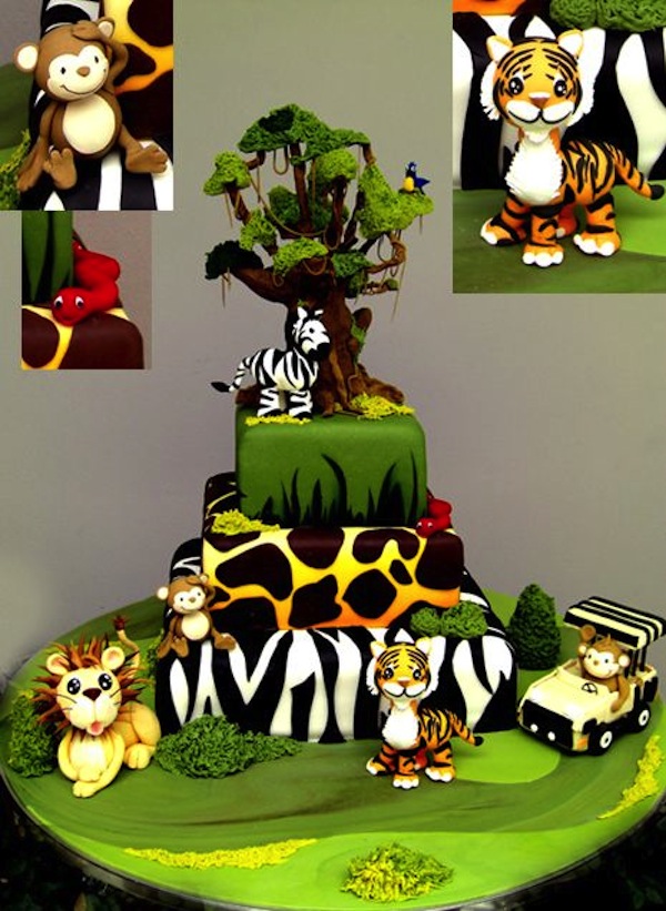 Jungle Animal Birthday Cake