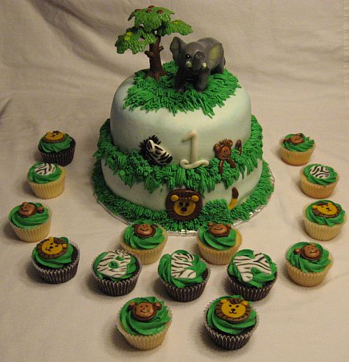 10 Photos of Jungle Themed Birthday Cup Cakes