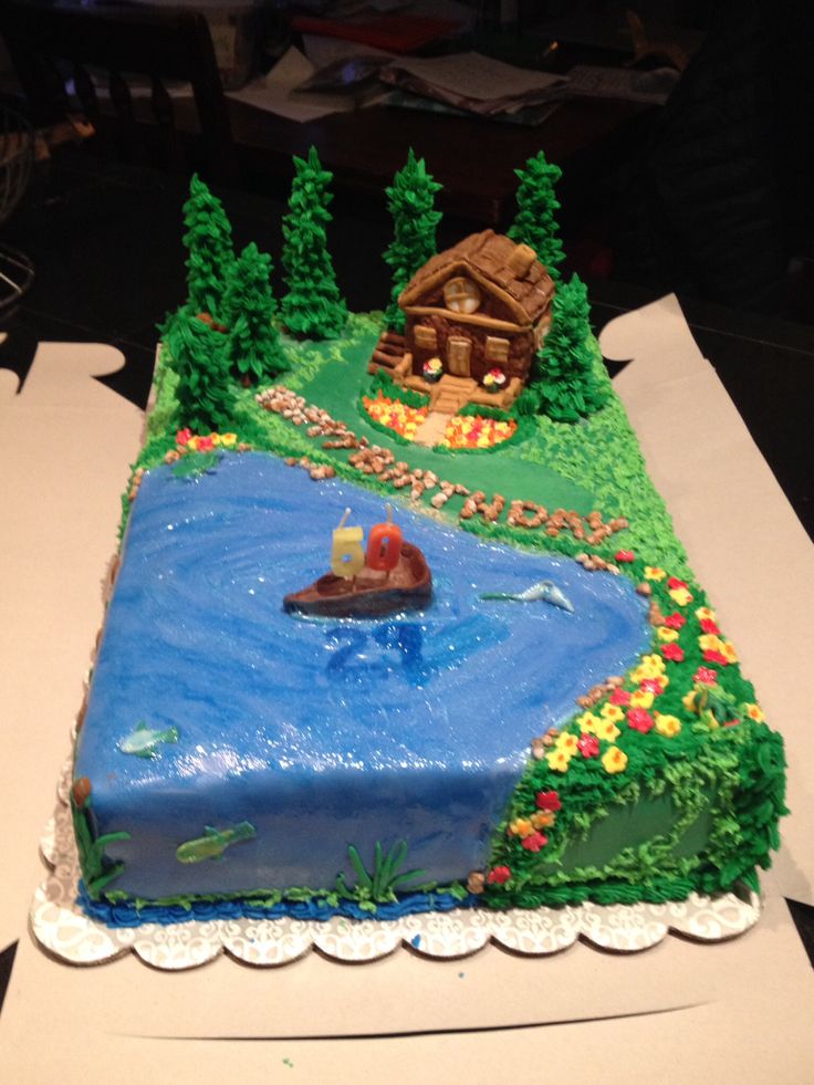 Lake Birthday Cake