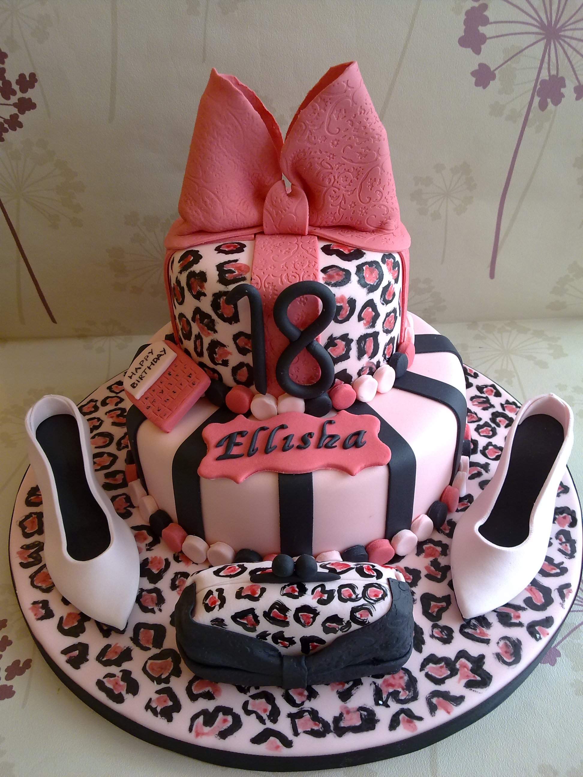 Leopard Print 2 Tier Cake