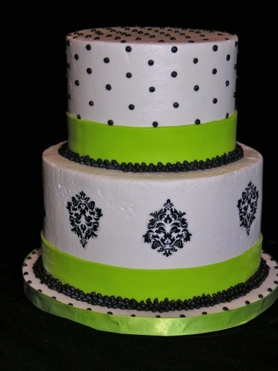 Lime Green and Black Birthday Cake