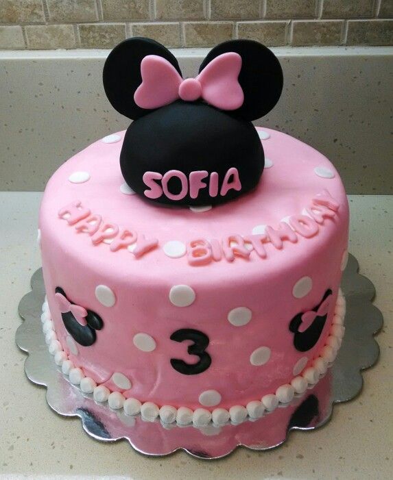 Little Girl Minnie Mouse Birthday Cake