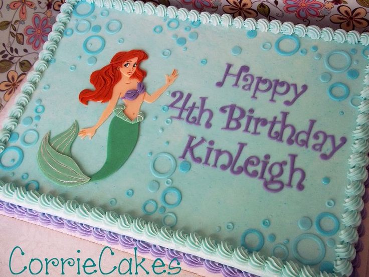 10 Photos of Ariel Little Mermaid Sheet Cakes