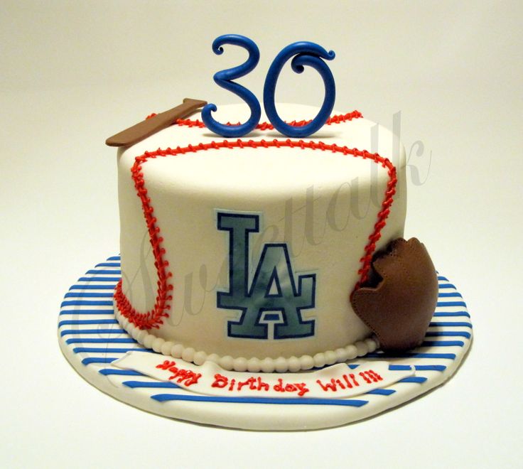 Los Angeles Dodgers Baseball Cake