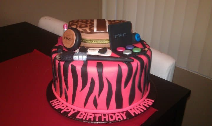 Make Up Bag Birthday Cake