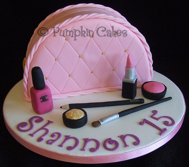 Make Up Bag Birthday Cake