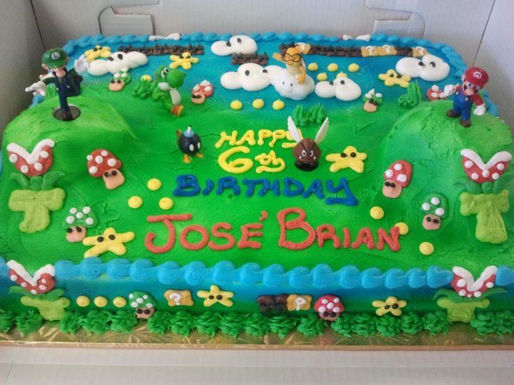 Mario Brothers Sheet Cake