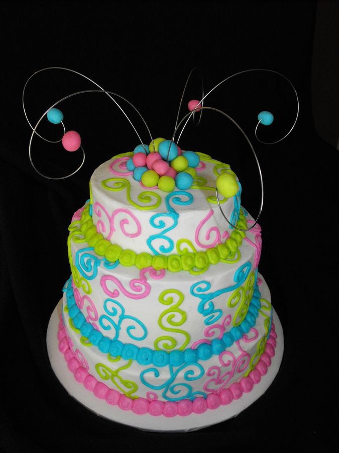 Neon Color Birthday Cakes