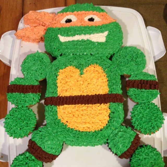 Ninja Turtle Pull Apart Cupcake Cake