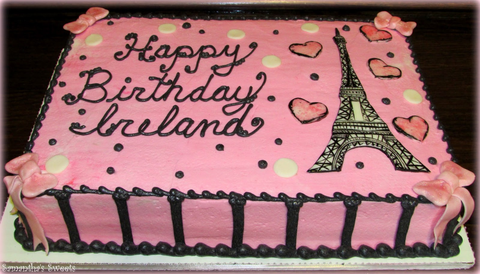 Paris Birthday Sheet Cake