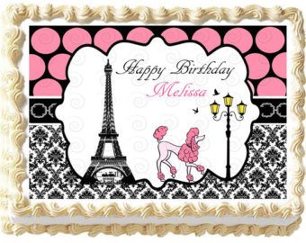 Paris Eiffel Tower Themed Sheet Cakes