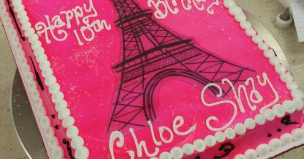 Paris Themed Birthday Sheet Cakes