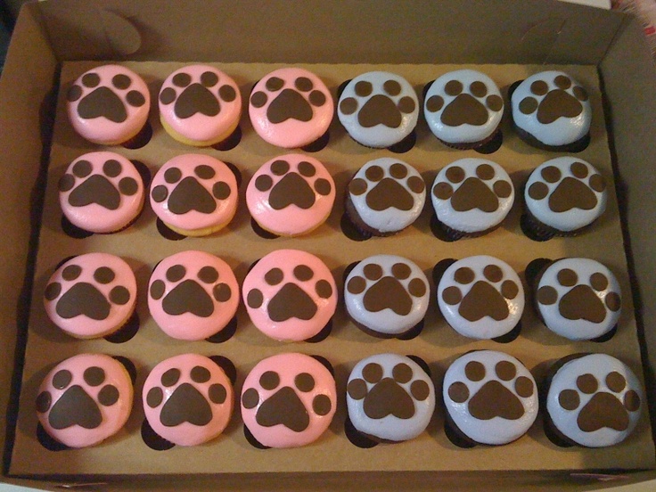 Paw Print Cupcakes