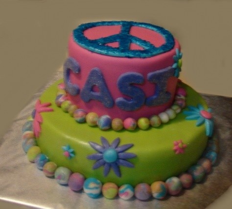 Peace Sign Birthday Cake