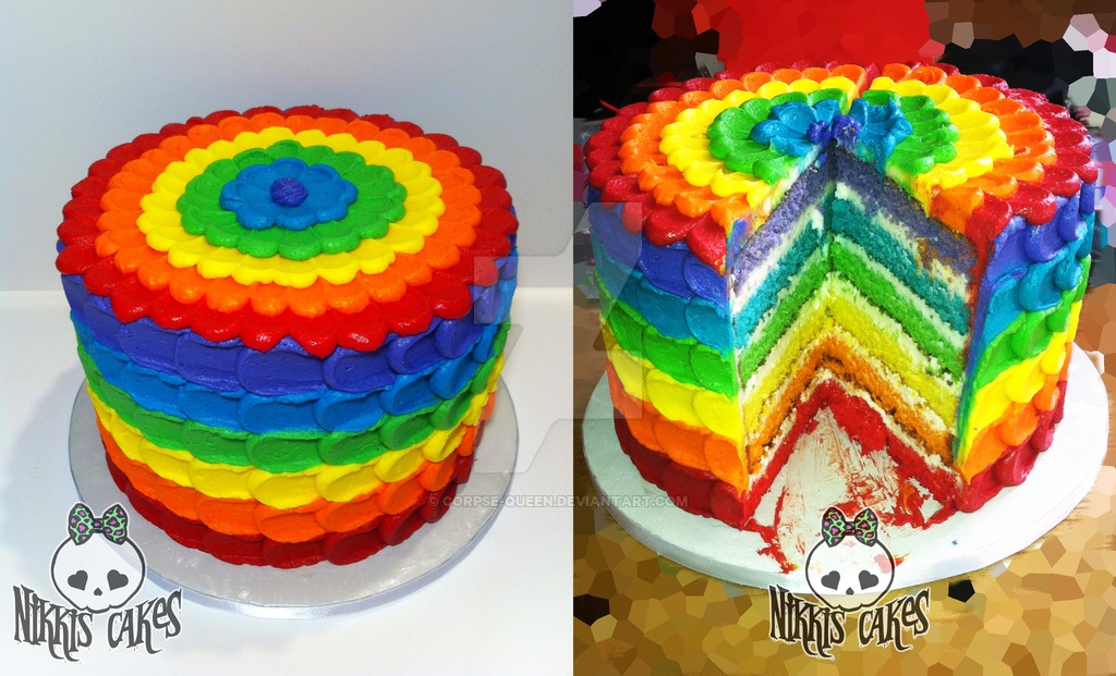 5 Photos of Birthday Cakes Rainbow Buttercream