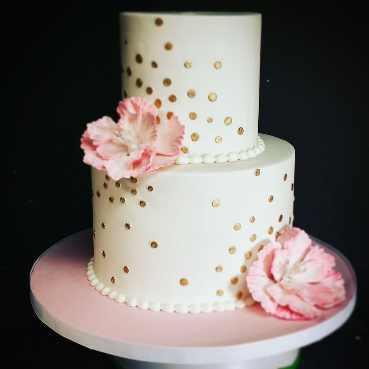 Pink and Gold Birthday Cake