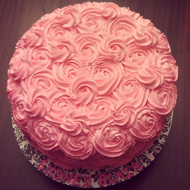 Pink Ombre Rose Cake