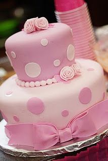 Pink Polka Dot Birthday Cake