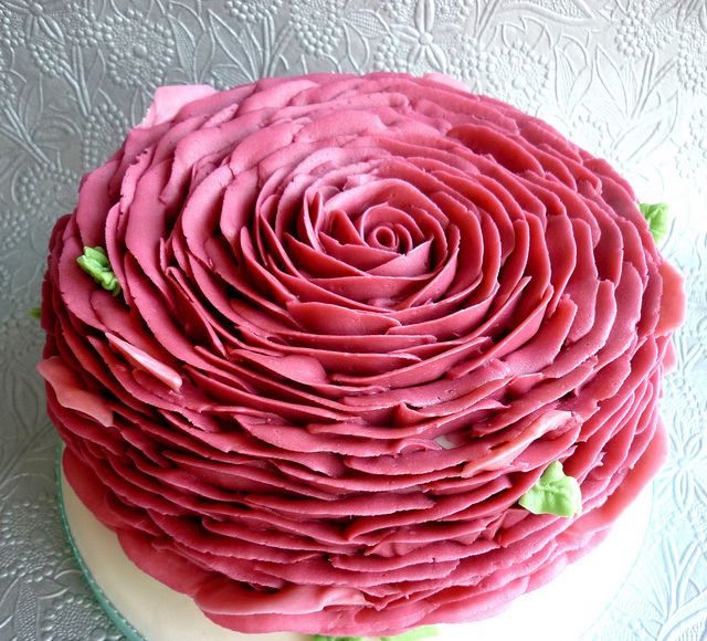 Piped Rose Petal Cake