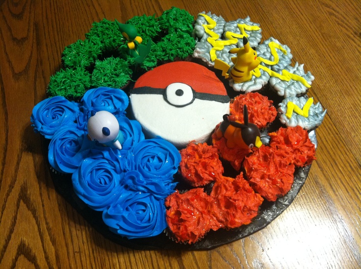 7 Photos of Pokemon Birthday Cake Cupcakes