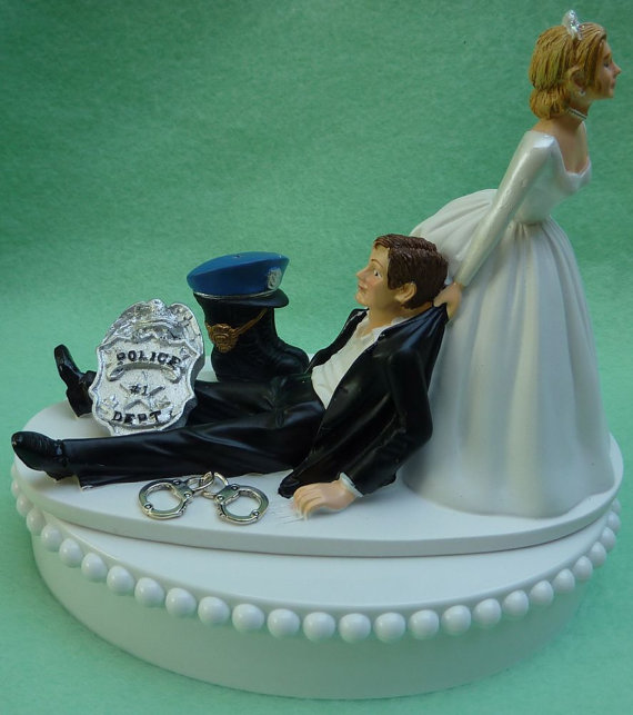 Police Officer Wedding Cake Topper