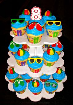 Pool Party Cupcakes