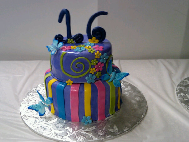 Purple Sweet 16 Birthday Cakes