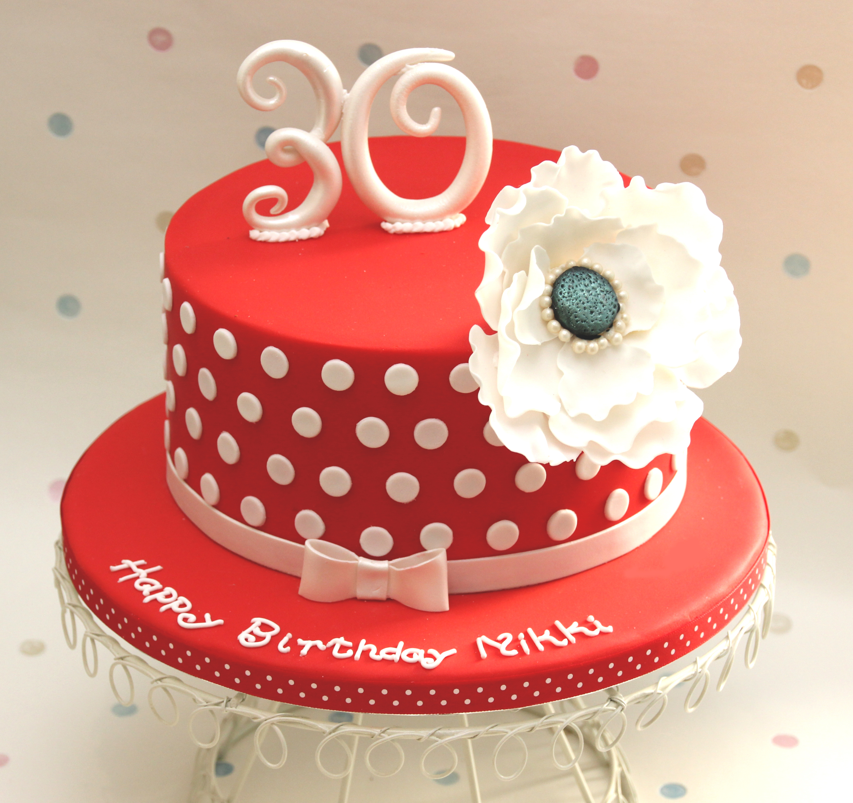 Red and White Polka Dot Cake