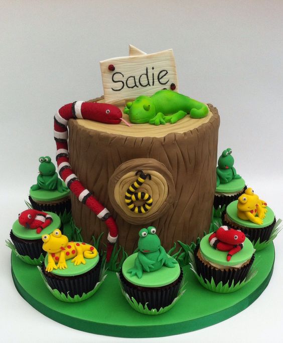 Reptile Snake Party Birthday Cake