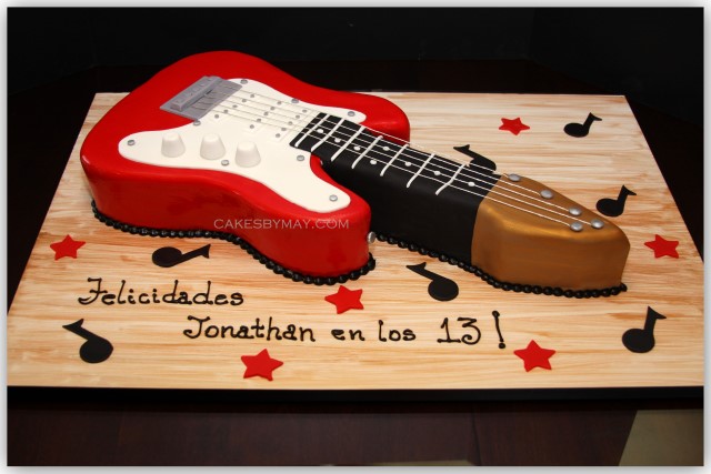 Rock and Roll Guitar Birthday Cake