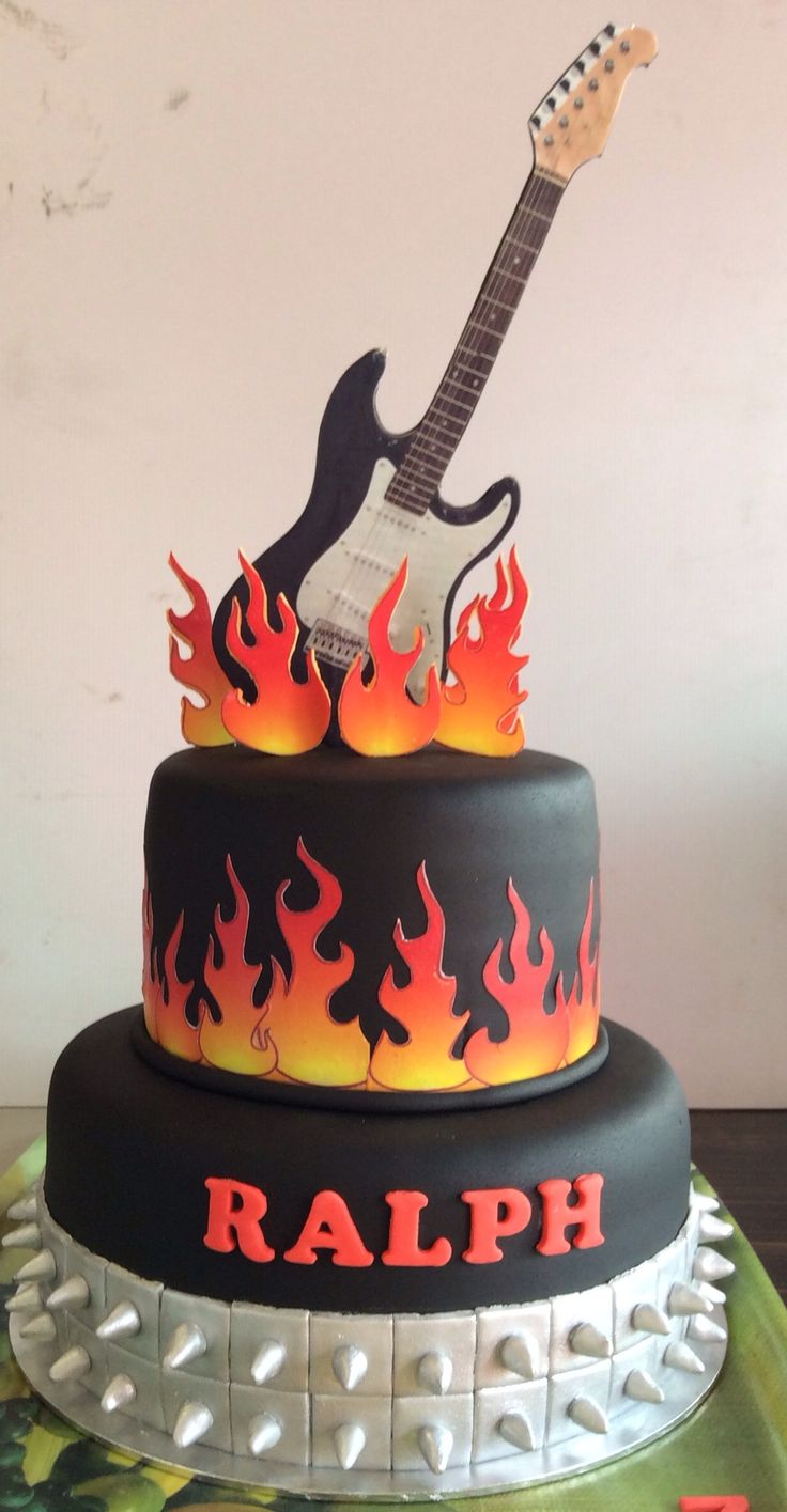 12 Photos of Rock And Roll Guitar Birthday Cakes