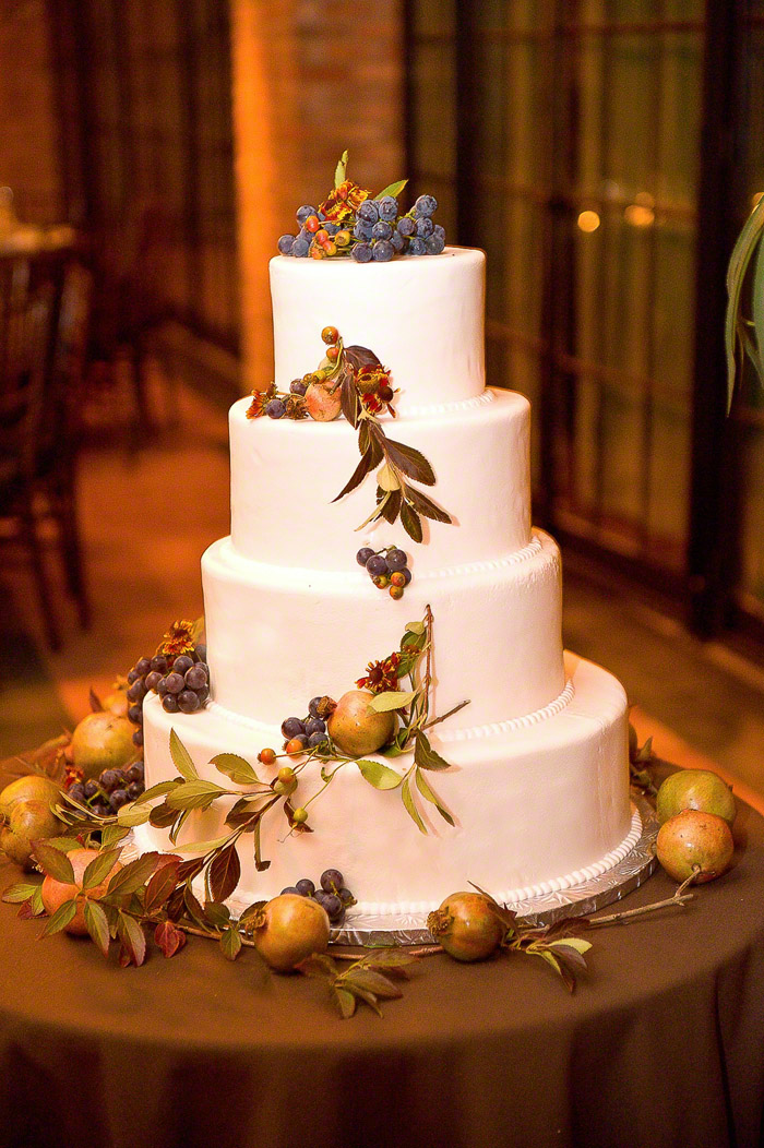 Simple Wedding Cake with Fresh Fruit