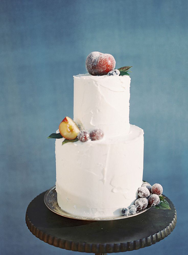 Simple Wedding Cake with Fruit