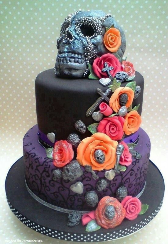 9 Photos of Happy Birthday Cakes Purple Skull