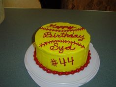 Softball Birthday Cake Ideas