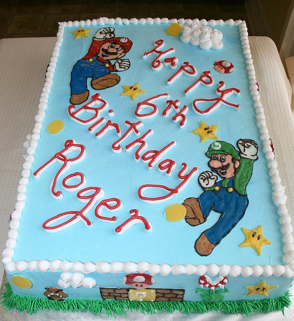 Super Mario Bros Birthday Cake