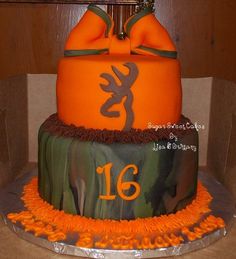 Sweet 16 Camo Birthday Cake