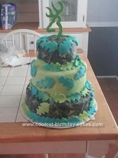 Sweet 16 Camo Birthday Cake