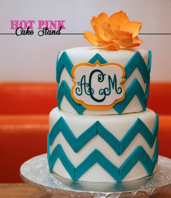 10 Photos of 2 Layer Chevron Birthday Cakes