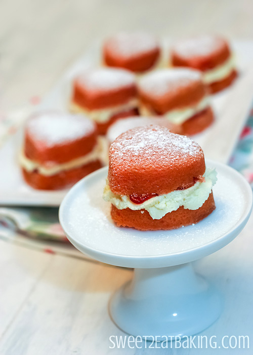 Valentine's Heart Shaped Mini Cakes