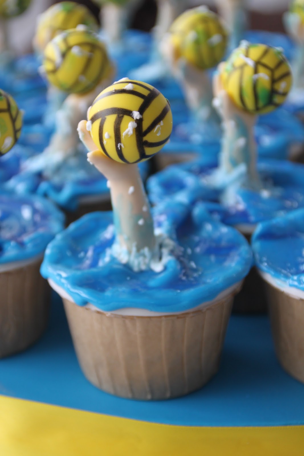 Water Polo Ball Cupcakes