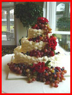 Wedding Cake Decorated with Fruit