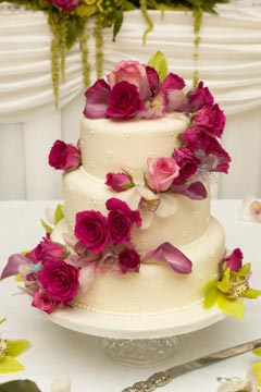 Wedding Cake with Fresh Flowers