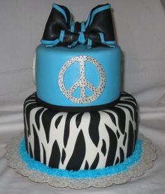 Zebra Peace Sign Cake