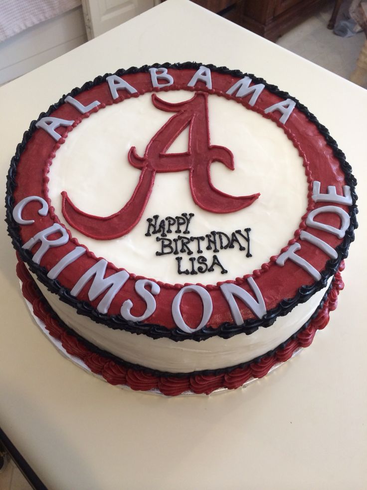 Alabama Crimson Tide Football Birthday Cake