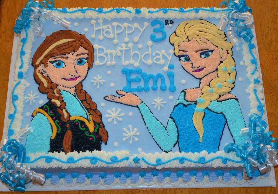 Anna and Elsa Frozen Sheet Cake