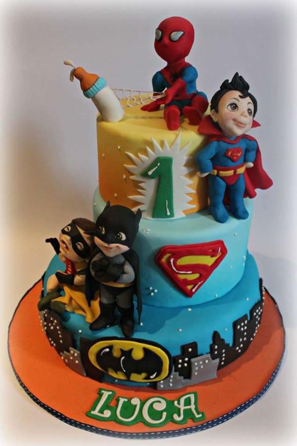 Baby Superhero Birthday Cake